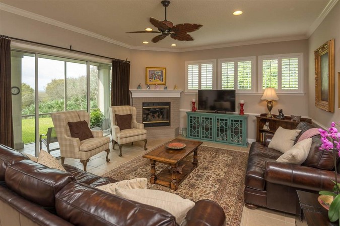 Family Room with Fireplace and Lanai