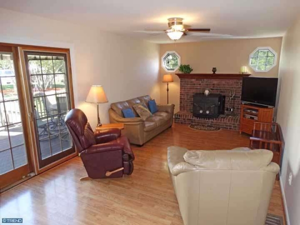 Open to Family Room with wood burning stove.