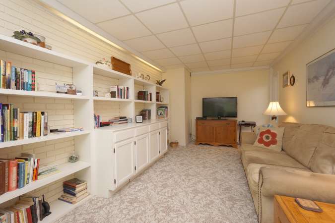 Family Room With Wall of Built-Ins