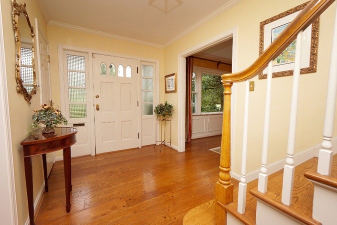 Foyer with original hardwood flooring