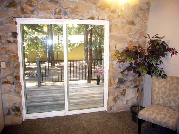 Sliding door leads to the back yard
