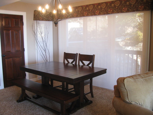 Dining area with windows