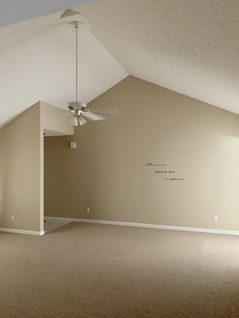 Great room with vaulted ceiling
