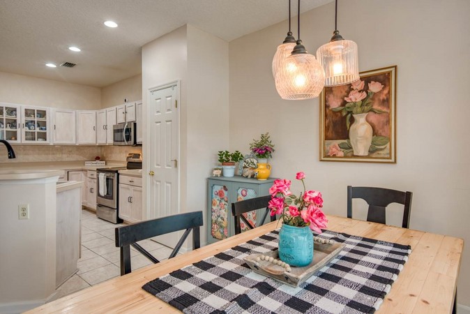 Dining area is part of the kitchen