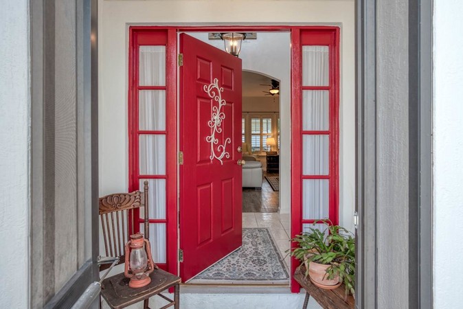 Nothing says welcome better than a red front door!